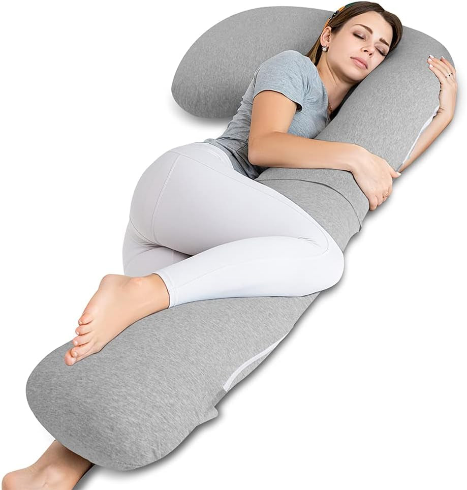 Pregnancy Pillow for Sleeping,Maternity Body Pillow with Pillow Cover,L Shaped Body Pillow for Pregnancy